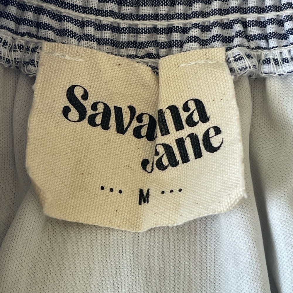 Savanna Jane Cottagecore Whimisical Embroidered Stripe Spring Summer Dress M - Picture 6 of 8